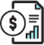 icon with chart and dollar sign icon with chart and dollar sign